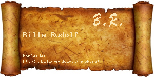 Billa Rudolf névjegykártya